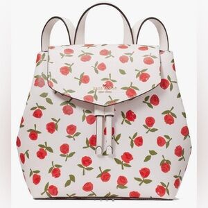 kate spade backpack for Lizzie medium flap backpack, Festive rosette, Medium